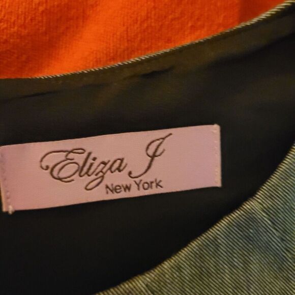 Eliza J Womens Sheath Dress Size 6 Gray Black Zipper Detailed Linen Cotton Blend - Picture 5 of 10